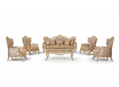 Sofagarnitur 3+3+1+1 Sitzer Couchtisch Sofa Sessel Sofas Relax Luxus Set 5tlg