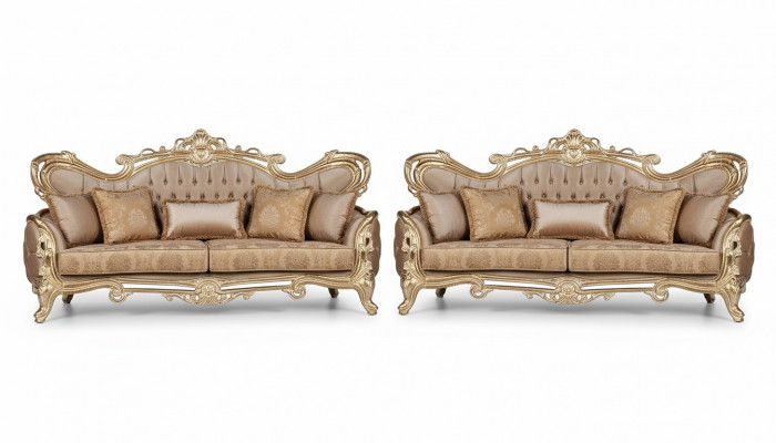 Sofagarnitur 3+3 Sitzer Sofa Sessel Sofas Relax Luxus Set Wohnzimmer Barock 2tlg