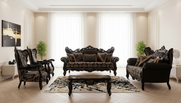 Luxus Garnitur Set 5tlg Sofagarnitur 3+3+1+1 Sitzer Couchtisch Sofa Sessel Sofas