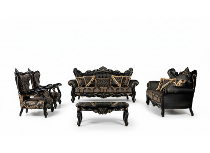 Luxus Garnitur Set 5tlg Sofagarnitur 3+3+1+1 Sitzer Couchtisch Sofa Sessel Sofas