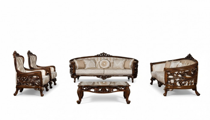 Sofagarnitur 3+3+1+1 Sitz Couchtisch Gruppe Sofa Sessel Sofas Stoff Set 5tlg