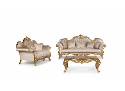Luxus Sofagarnitur 3+3 Sitzer Couchtisch Garnitur Set Sofa Sessel Sofas 2tlg.