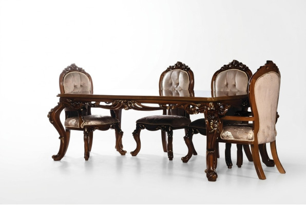 Luxus Esszimmer Esstisch Stuhl Gruppe Garnitur Set Holz Tisch Tische 5tlg. Sets