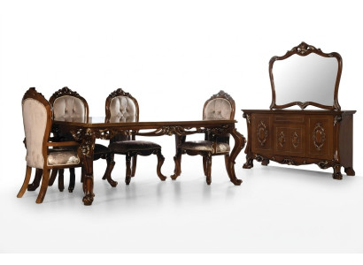 Esszimmerstuhl Stuhl Möbel Holz Luxus Esszimmer Ess Stoff Stil Barock Stühle
