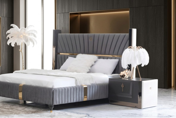 Nachttisch Beistelltisch Tisch Holz Tische Schlafzimmer Möbel Nachttische Grau