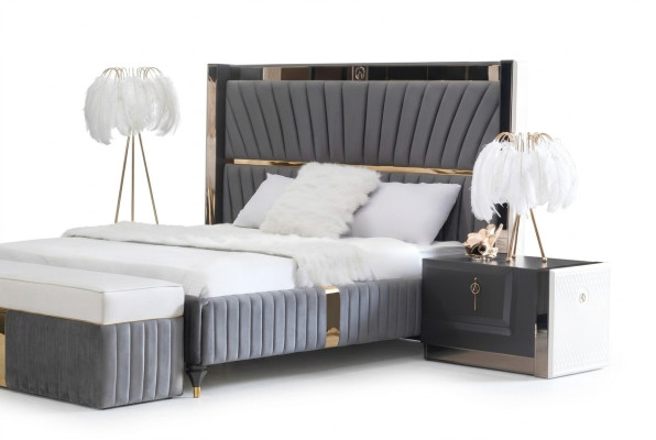 Nachttisch Beistelltisch Tisch Holz Tische Schlafzimmer Möbel Nachttische Grau