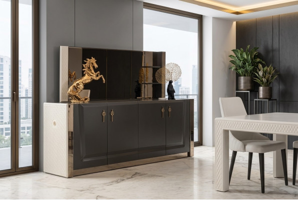 Möbel Gruppe Neu Set 2tlg. Kommode Spiegel Kommoden Schrank Luxus Regal Konsole