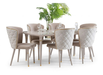 Esszimmergruppe Tisch 6x Stühle Sitzgruppe Esszimmergarnitur Tisch Set 7tlg. Neu