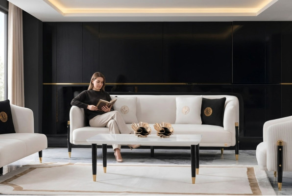 Design Sofa 3 Sitzer Design 210cm Luxus Sofas Couch 3er Neu Textilsofa Möbel