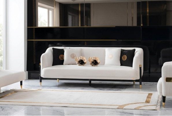 Design Sofa 3 Sitzer Design 210cm Luxus Sofas Couch 3er Neu Textilsofa Möbel