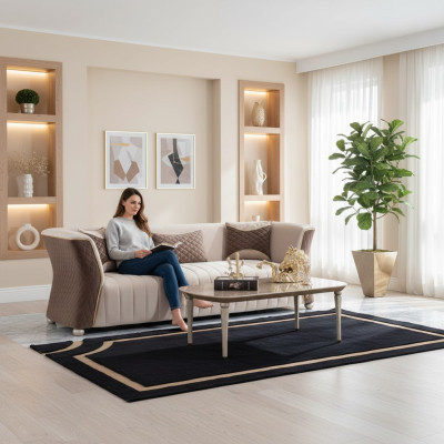 Polster Designer Möbel Dreisitzer Sofa 3 Sitzer Sofas Luxus Textil Couchen big
