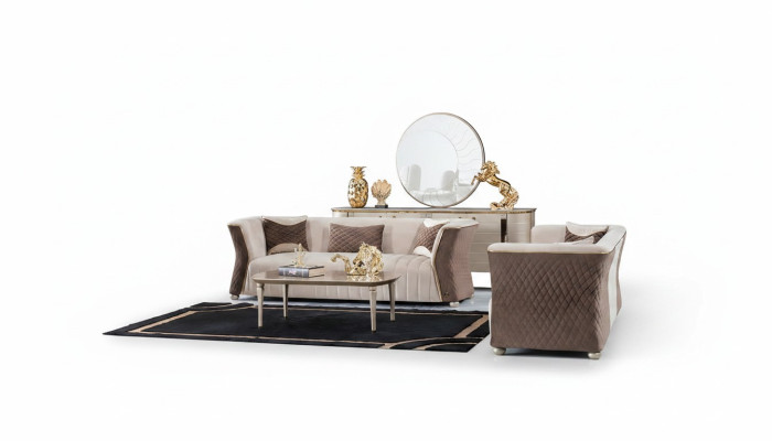 Couchgarnitur Dreisitzer Couchen Sofa Luxus 3+3 Sitz Sofagarnitur Couch Polster