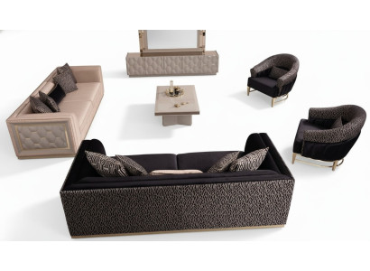 Sofagarnitur 3+3+1+1 Sitzer Polster Sofa Wohnlandschaft Sofas Couch