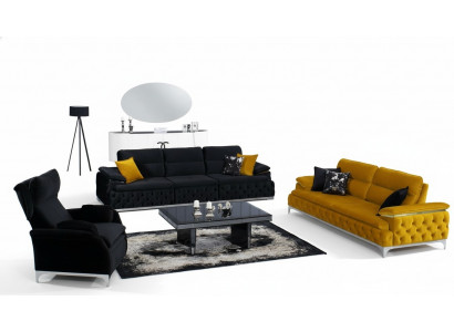Sofagarnitur 3+3 Sitzer Set Design Sofas Polster Couchen Stoff Relax