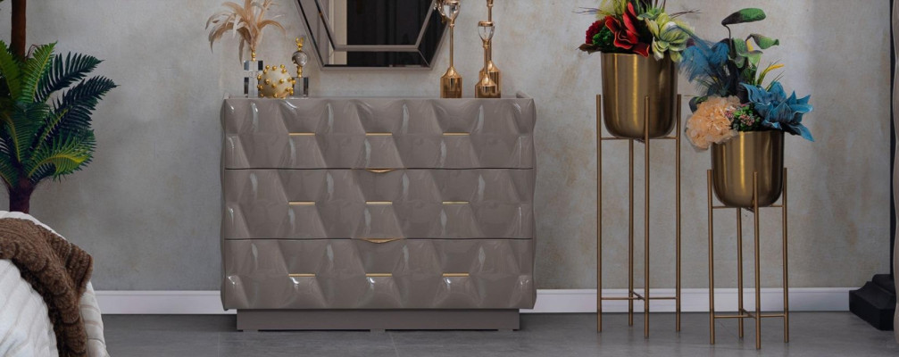 Kommode Anrichte Kommoden Spiegel Set Echtes Holz Italienische Möbel Modern Stil