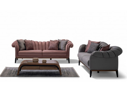 Sofagarnitur Couch Polster Modern 3+3 Sitzer Set Design Sofas Polster Textil Neu