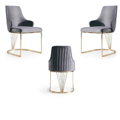 Stuhl 2x Ess Zimmer Neu Stühle Polsterstuhl Metall Lounge Design Möbel