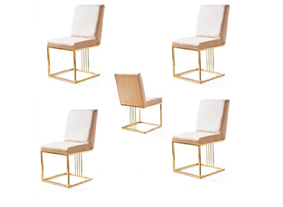 Design Stuhl Set 4x Sessel Textil Stühle Stoff Esszimmer Neu Polster