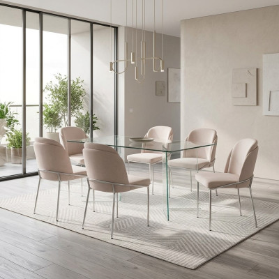 Stuhl 6x Ess Zimmer Stühle Sessel Lounge Design Möbel Edelstahl