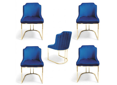 Essstuhl Zimmer Set Sitzgarnitur 4x Stühle Modern Polster Design Neu