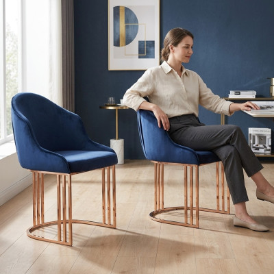 Designer Sessel luxus Ess Zimmer 4x Stuhl Stühle Polster Textil Modern