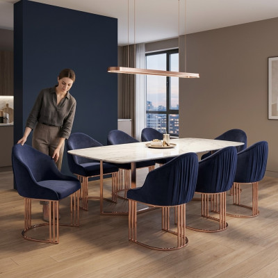 Stühle Set Gruppe Stühle Garnitur 6x Gruppen Sessel Stuhl Polster Hotel Textil