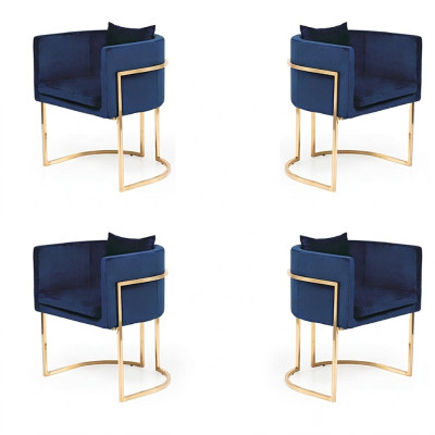 Stuhl 4x Polster Stuhl Fernseh Lounge Club Garnitur Sitz Sessel Ess