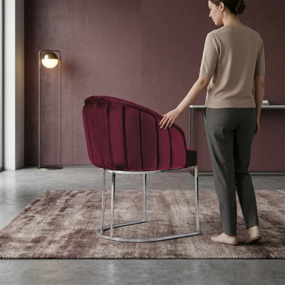 Moderner Sessel Stuhl 1x Esszimmer Fernseh Lounge Polsterstuhl Textil
