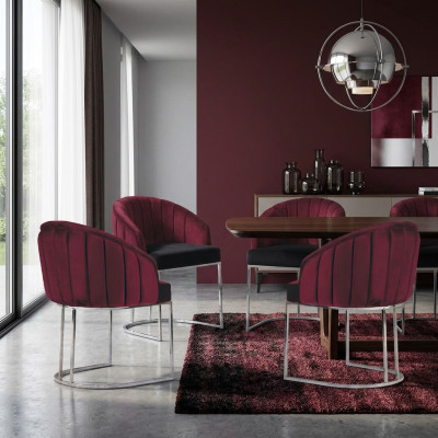 Esszimmer 4 x Stuhl Design Polstersitz Stühle Garnitur Sessel Lounge