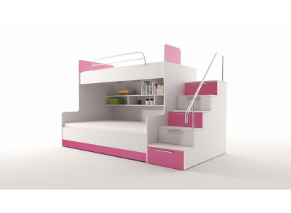 Etagen Bett Kinderzimmer Betten Hochbett Doppelstockbett Hochglanz Möbel Rosa