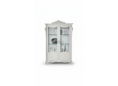 Vitrine Weiß Glasschrank Design Klassische Schrank Luxus Holz Möbel Vitrinen Neu