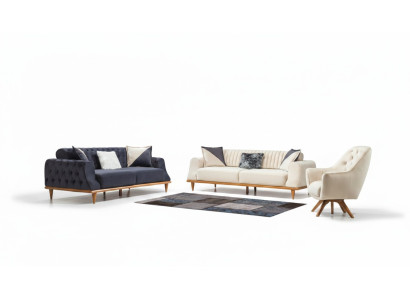 Luxus Sofagarnitur Weiche Couch Textil Stoff Sofa Set 331 Sitzer Möbel