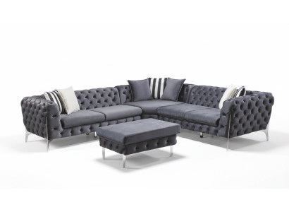 Hocker Blau Wohnzimmer Chesterfield Elegantes Mobel Italienischer Stil