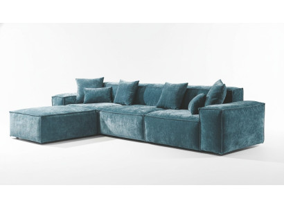 Ecksofa Blau Wohnzimmer Elegante Wohnecke Design Möbel Eckgarnitur