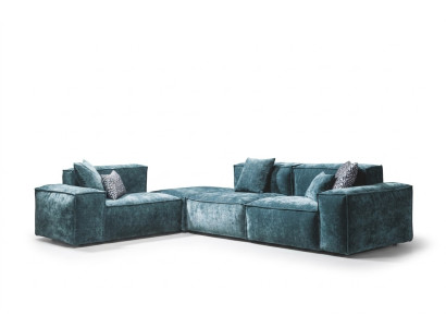Ecksofa L - Form Blaue Wohnlandschaft Design Couchen Möbel Sofa Couch