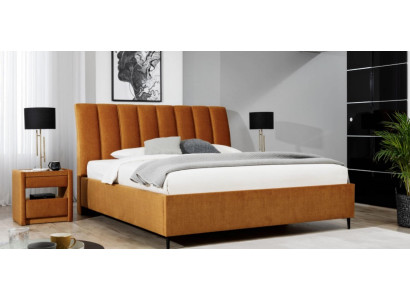 Bett Orange Schlafzimmer Polster Möbel Textil Moderner Stil Betten