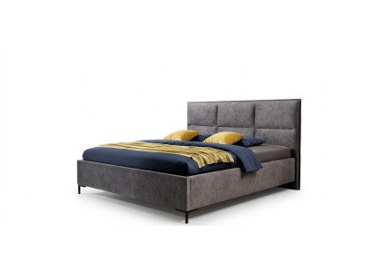 Bett Grau Schlafzimmer Holz Möbel Textil Klassische Art déco Stil