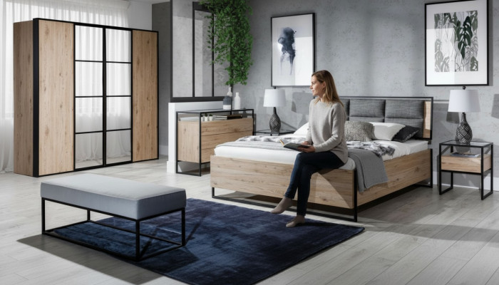 Kleiderschrank Braun Holz Möbel Design Elegantes Schlafzimmer Modern Schrank Neu