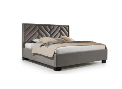 Polster Bett Möbel Schlafzimmer Betten Taupe Braun 200x200cm Samt