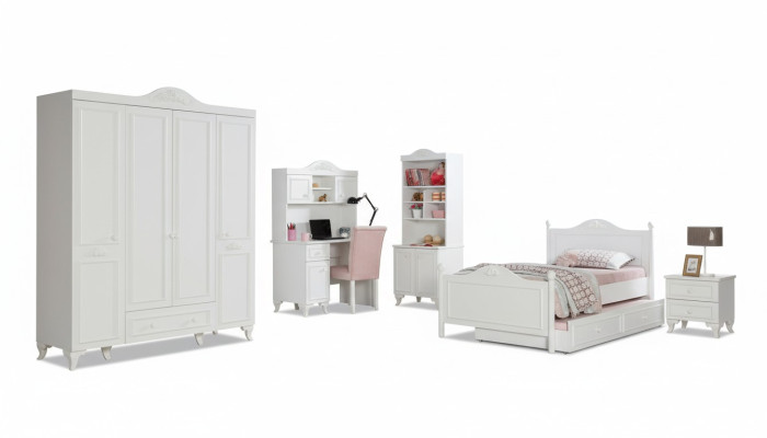 Kinderzimmer Holz Jugendzimmer Bett Nachttisch Modern Design Mobel Neu 2tlg.