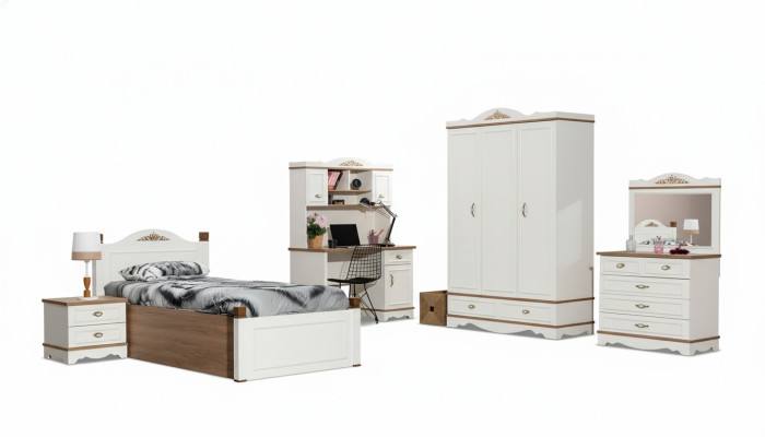 Klassisches Kinderzimmer Jugendzimmer Schlafzimmer Set Komplett 5tlg. Holz Neu
