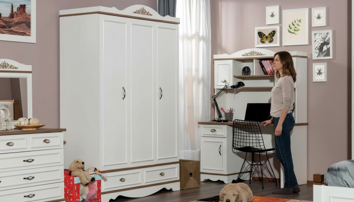 Kleiderschrank Luxus Klassischer Schrank Möbel Holz Schlafzimmer Schränke Weiß