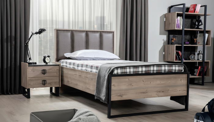 Loft Nachttisch Braun Design Modern Beistelltisch Tisch Schlafzimmer Tische Neu