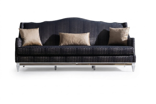 Designer Sofa 3-er Wohnzimmer Sofas Graue Couchen Luxus Textilsofas Neu