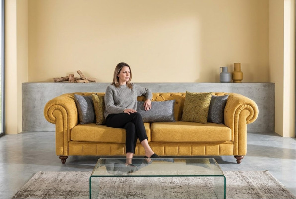 Sofa Couch Polster Sofas Design Möbel 3 Sitzer Dreisitzer Chesterfield