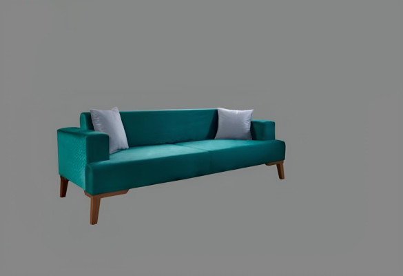Elegante Turkis Couch Dreisitzer Sofa Wohnzimmer Sitzmöbel Samt