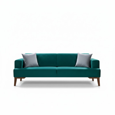 Elegante Turkis Couch Dreisitzer Sofa Wohnzimmer Sitzmöbel Samt