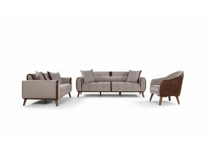 Sofagarnitur 3+3+1 Sitz Sofas Polster Möbel Couchen Textil Gruppe