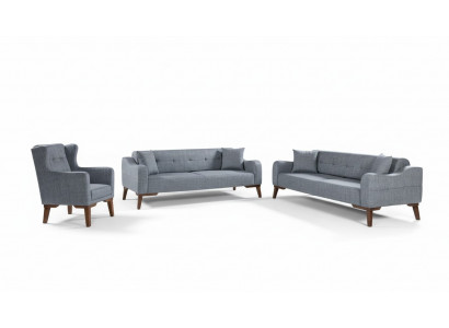 Sofagarnitur 3+3+1 Sitz Komplette Garnitur Sofa Sessel Textil 3 tlg