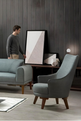 Modern Sessel Einsitzer Design Lehnstuhl Wohnzimmer Polster Möbel